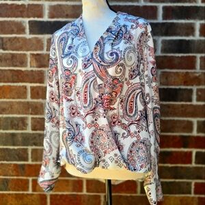 White House Black Market Multicolor Paisley Blouse